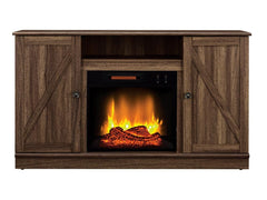 Alexander Electric Fireplace Media Console in Weathered Brown