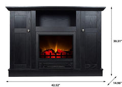 Barclay Electric Fireplace Media Cabinet in Black Oak