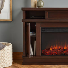 Torrey Infrared Electric Fireplace Mantel Package in Dark Walnut