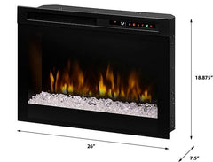 Dimplex 26-in Multi-Fire XHD Pro Plug-In Electric Fireplace with Acrylic Ice & Driftwood