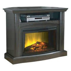 Bailey Wall/Corner Electric Fireplace Media Console in Dark Gray Oak