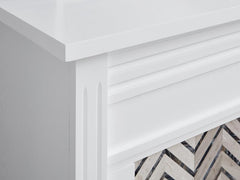 Hebbington Electric Fireplace Mantel Package in White w/ Contemporary Firebox