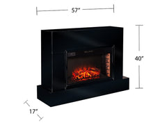 Torvelle Electric Fireplace TV Stand in Gloss Black