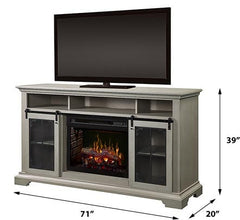 Olivia Electric Fireplace TV Stand in Stone Fox