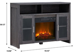 Nate Electric Fireplace Media Console in Charcoal Ash