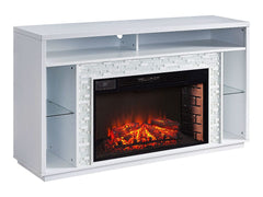 Callum Electric Fireplace TV Stand in White