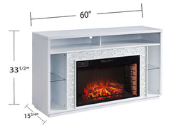 Callum Electric Fireplace TV Stand in White