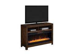 Gifford Electric Fireplace Media Console in Prairie Brown