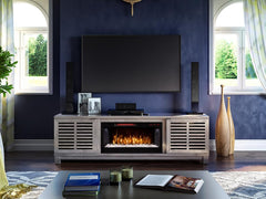 Carlsbad Infrared Electric Fireplace Entertainment Center in Gray Walnut