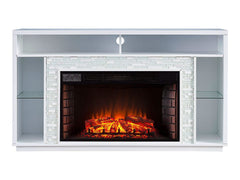 Callum Electric Fireplace TV Stand in White