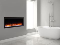 SimpliFire 50-in Allusion Platinum Wall Mount Electric Fireplace