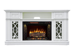 Downey Infrared Electric Fireplace TV Stand in White