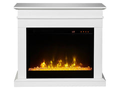 Jasmine Electric Fireplace Mantel Package in White