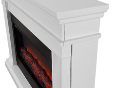 Beau Infrared Electric Fireplace Mantel Package in White