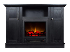 Barclay Electric Fireplace Media Cabinet in Black Oak