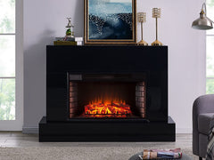 Torvelle Electric Fireplace TV Stand in Gloss Black