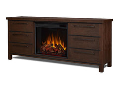 Parsons Electric Fireplace Entertainment Center in Chestnut Oak