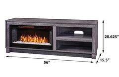 Bushwick Electric Fireplace TV Stand in Grey Oak- 1030FM-28-227