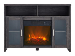 Nate Electric Fireplace Media Console in Charcoal Ash