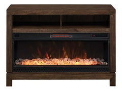 Gifford Electric Fireplace Media Console in Prairie Brown