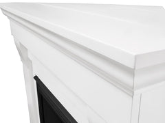 Chateau Corner Electric Fireplace Mantel Package in White