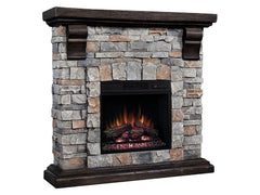 Denali Stone Electric Fireplace Mantel Package in Brushed Dark Pine - 18WM10400-I601