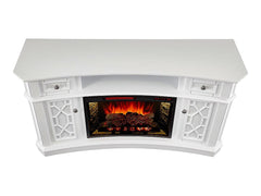 Downey Infrared Electric Fireplace TV Stand in White