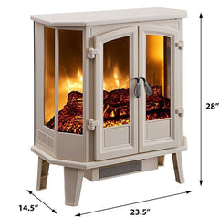 HearthPro Cream Infrared Electric Fireplace Stove