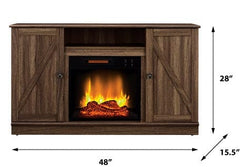 Alexander Electric Fireplace Media Console in Weathered Brown