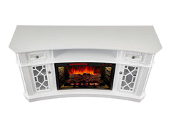 Downey Infrared Electric Fireplace TV Stand in White