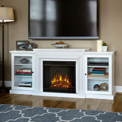 Frederick Electric Fireplace Entertainment Center in White