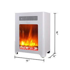 Caesar Fireplace Luxury Mini Freestanding Heater in White