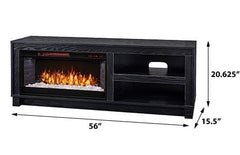 Bushwick Electric Fireplace TV Stand in Black Oak- 1030FM-28-257