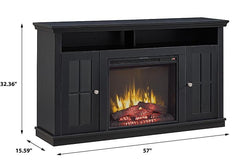 Brady Electric Fireplace TV Stand in Rustic Black