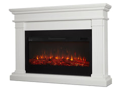 Beau Infrared Electric Fireplace Mantel Package in White