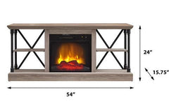 Sheffield Electric Fireplace TV Stand in Bleached Gray