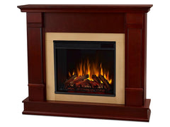 Silverton Electric Fireplace Mantel Package in Dark Mahogany