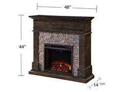 Hennington Electric Fireplace Mantel Package in Smoked Ash