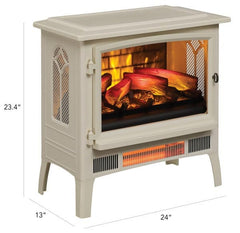 Duraflame Cream 3D InfraGen Electric Fireplace Stove with Remote Control