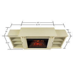 Tracey Grand Infrared Electric Fireplace Entertainment Center in Distressed White