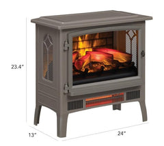 Duraflame Grey 3D InfraGen Electric Fireplace Stove with Remote Control