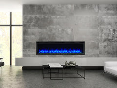 SimpliFire 72-in Allusion Platinum Wall Mount Electric Fireplace