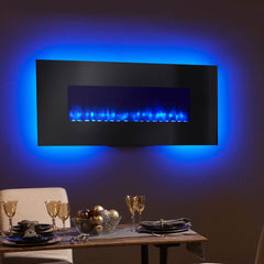 SimpliFire 58-In Black Linear Wall Mount Electric Fireplace