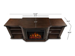 Valmont Electric Fireplace Entertainment Center in Chestnut Oak