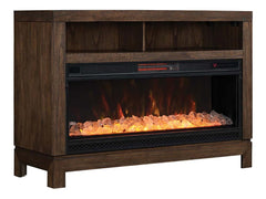 Gifford Electric Fireplace Media Console in Prairie Brown