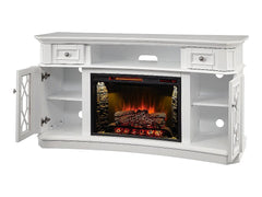 Downey Infrared Electric Fireplace TV Stand in White